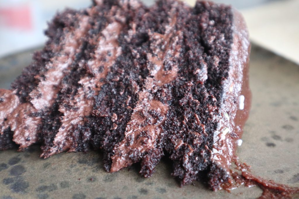 Slice of chocolate cake